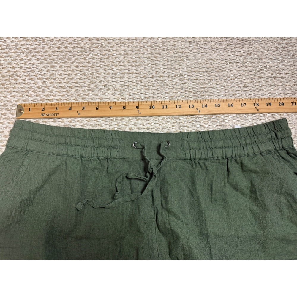 Naturals d&co Green Linen Blend Wide Leg Drawstring Pants XLP boho Lagenlook - Picture 5 of 7